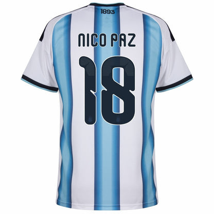 Argentina Nico Paz 18 2026 Home Jersey