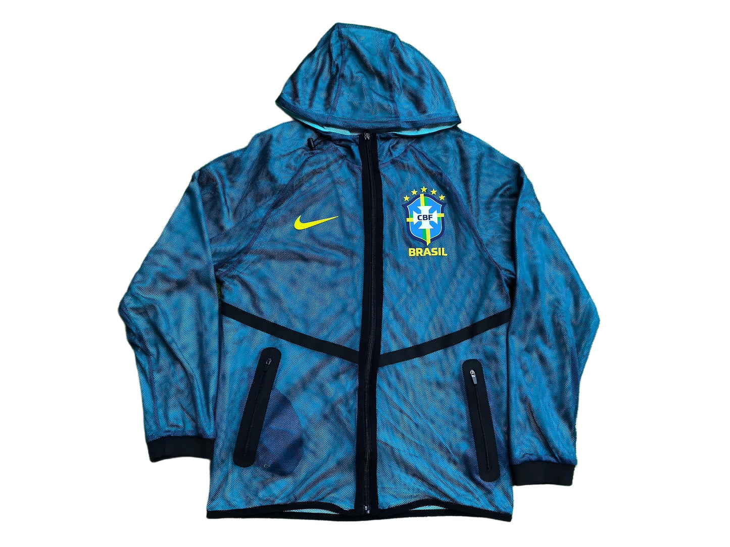 Brazil 2026 Mesh Full-Zip Hooded Jacket Blue