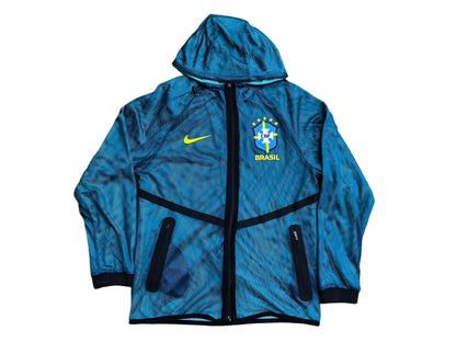 Brazil 2026 Mesh Full-Zip Hooded Jacket Blue