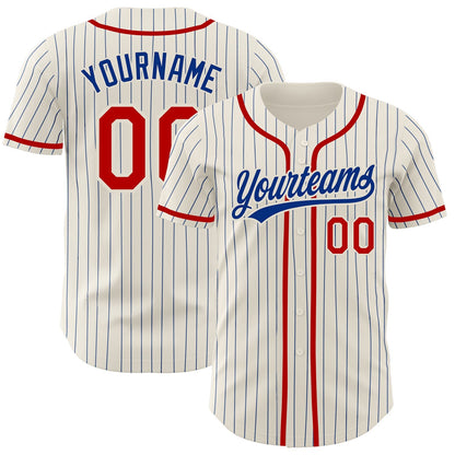 Custom Baseball Jersey Personalized White Pinstripe Stitched