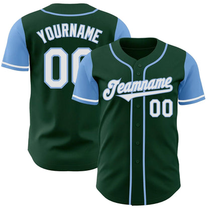 Custom Baseball Stitched Jersey Personalized Green Blue