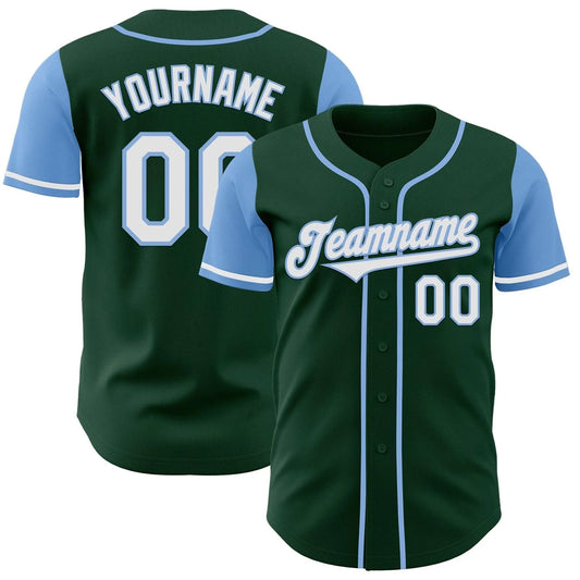 Custom Baseball Stitched Jersey Personalized Green Blue