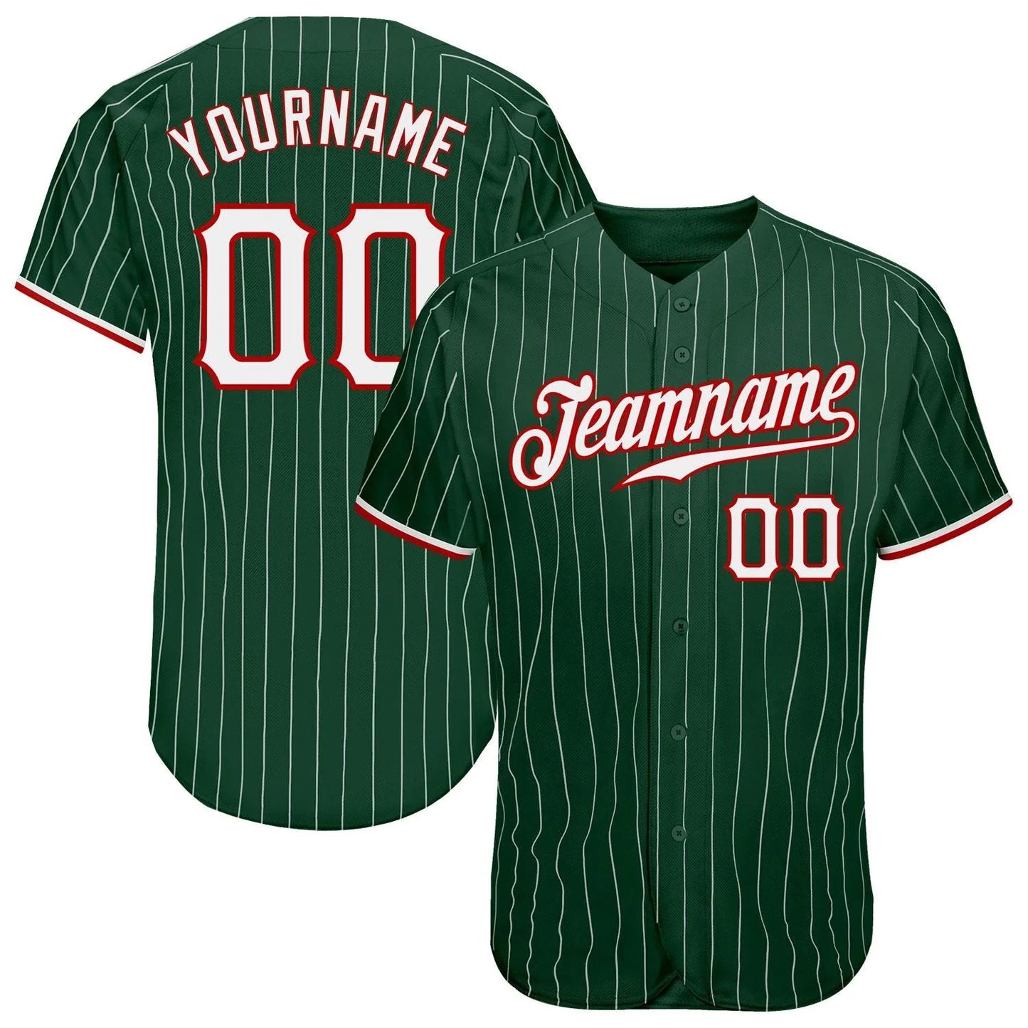 Custom Baseball Stitched Jersey Personalized Green with Stripes