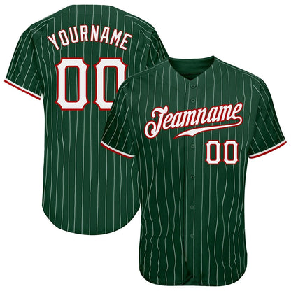 Custom Baseball Stitched Jersey Personalized Green with Stripes