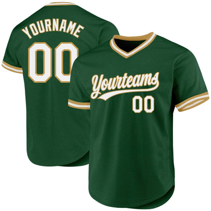 Custom Baseball Stitched Mesh Pullover Jersey Green