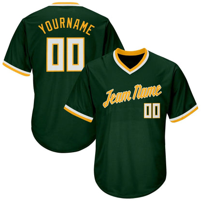 Custom Baseball Stitched Pullover Jersey Personalized Green