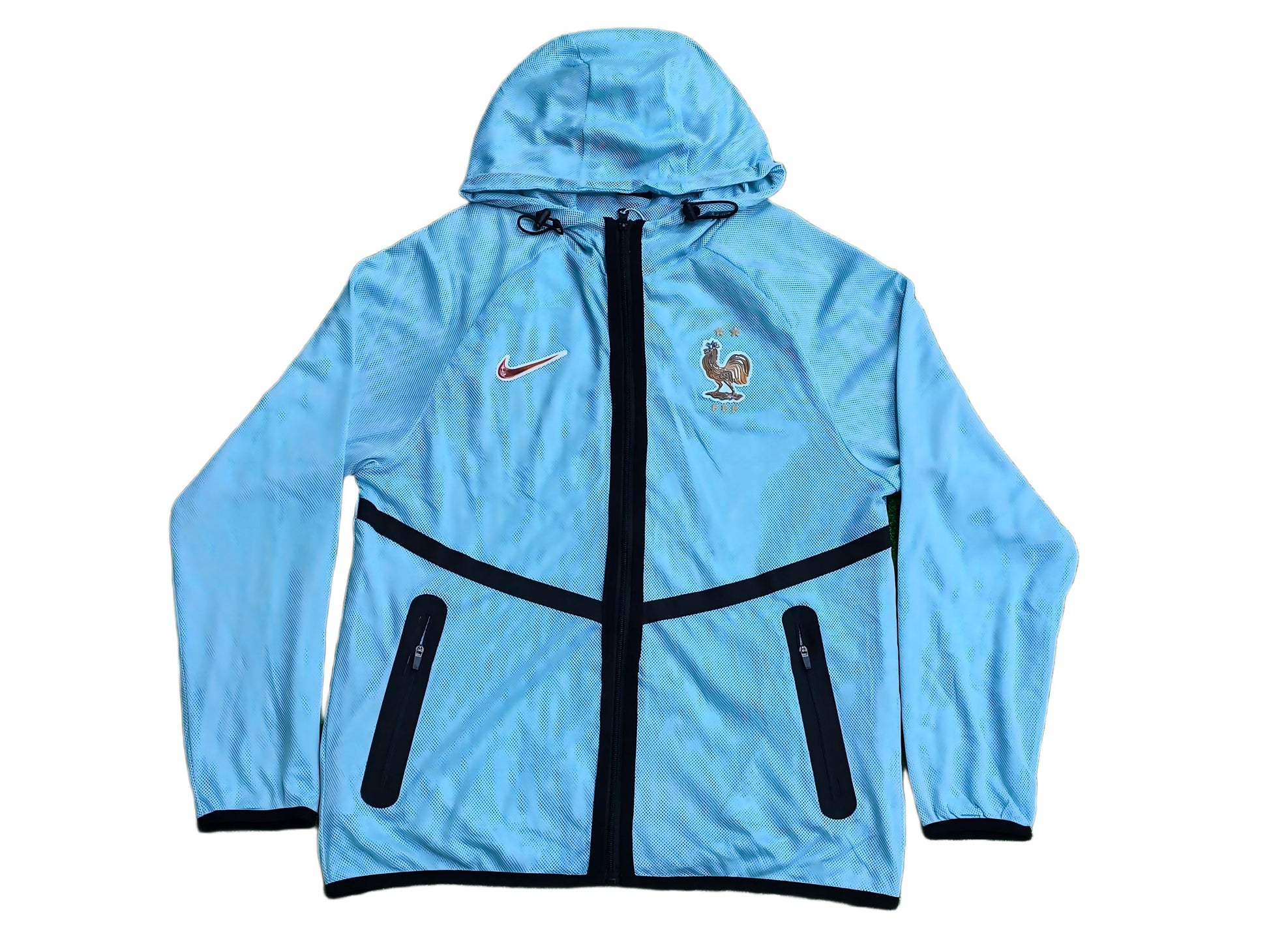 France 2026 Mesh Full-Zip Hooded Jacket Light Blue