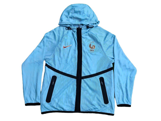 France 2026 Mesh Full-Zip Hooded Jacket Light Blue