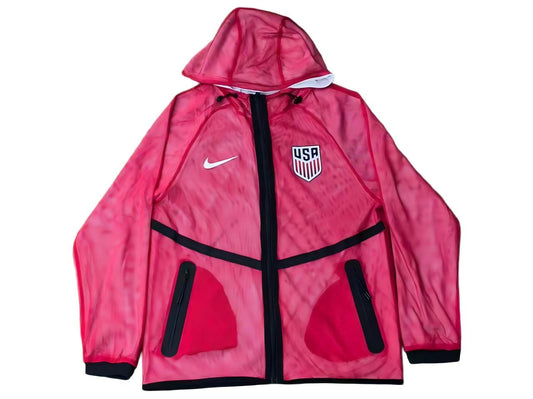 USA 2026 Mesh Full-Zip Hooded Jacket Red
