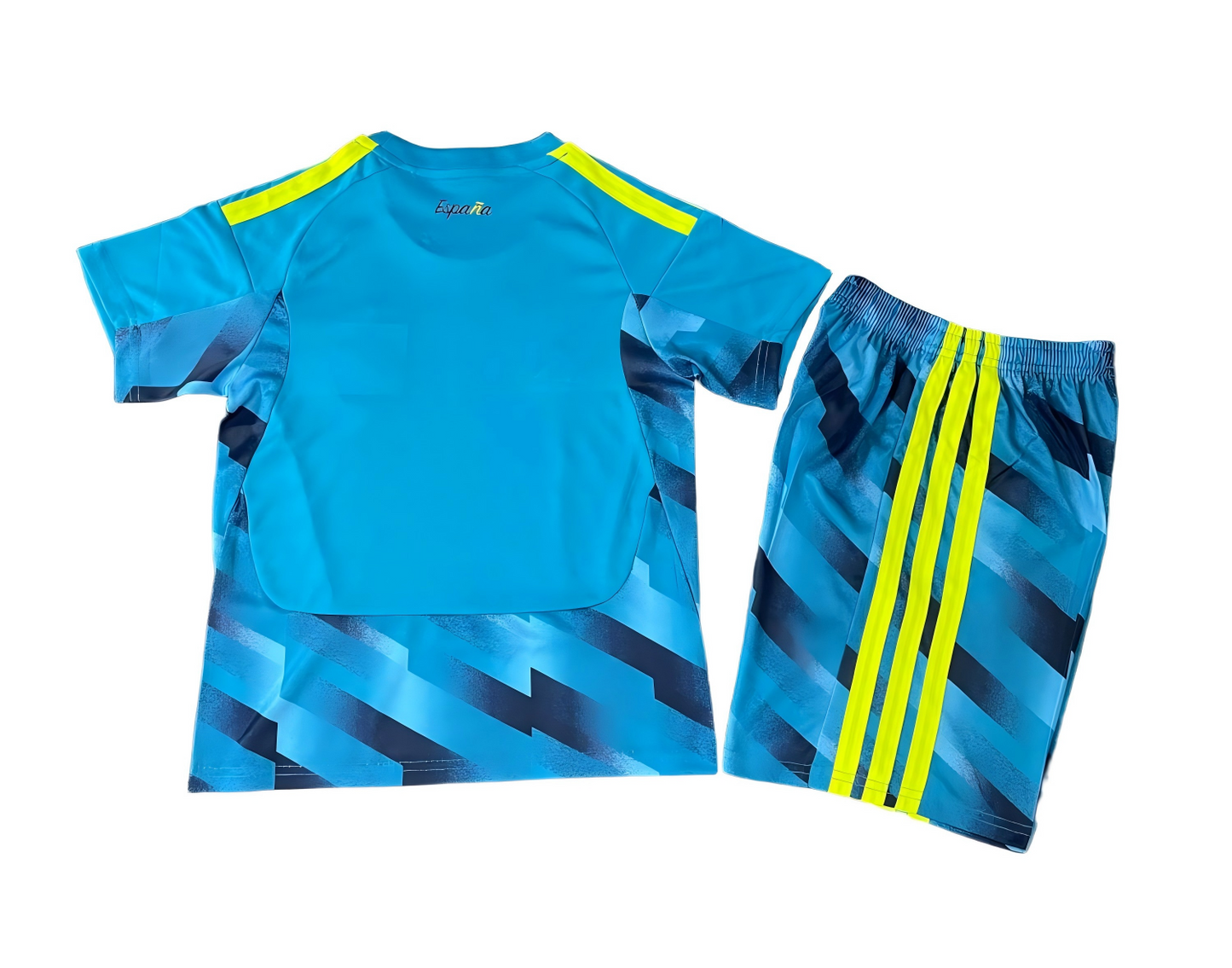Youth Spain Blue Goalkeeper Jersey & Shorts Kids Kits